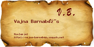 Vajna Barnabás névjegykártya